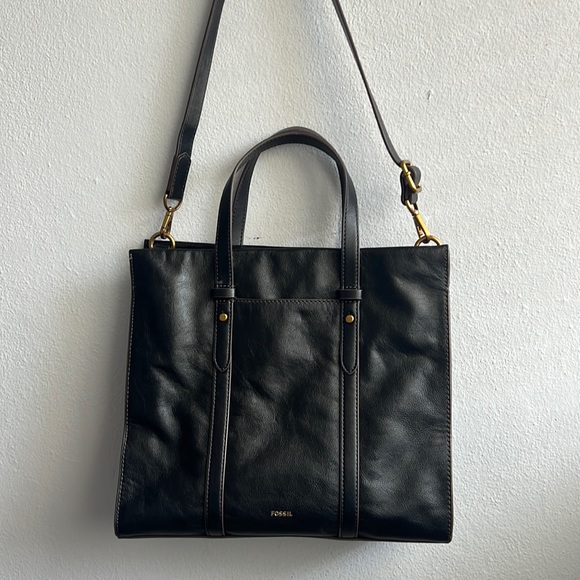 FOSSIL BLACK TOTE BAG - Picture 1 of 4